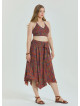 Gipe Detailed Waist Tied Retro Plus Size Skirt 4591
